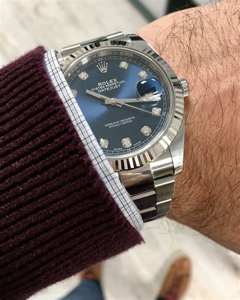 rolex datejust 41 blue gold|Rolex Datejust 41 blue price.